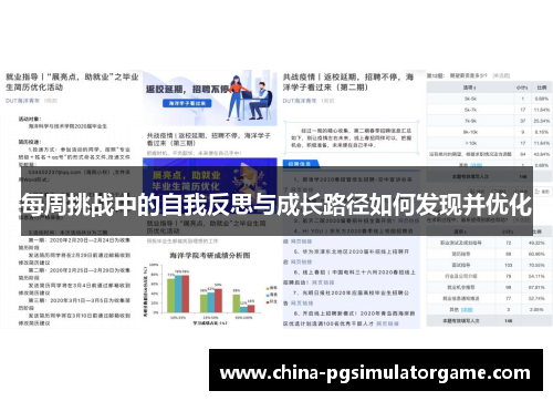 每周挑战中的自我反思与成长路径如何发现并优化